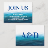 D'accompagnement Carte de réception de mariage à l'aquarelle Vagues (Devant / Derrière)