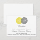 D'accompagnement Carte de réception de mariage à monogramme double  (Devant / Derrière)