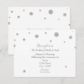D'accompagnement Carte de réception de mariage à paillettes blanche (Devant / Derrière)