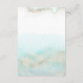 D'accompagnement Carte de réception de mariage Aqua and Gold Beach (Dos)