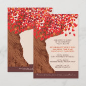 D'accompagnement Carte de réception de mariage au chêne d'amour d'a (Devant / Derrière)