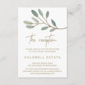 D'accompagnement Carte de réception de mariage au eucalyptus à nerv (Devant)