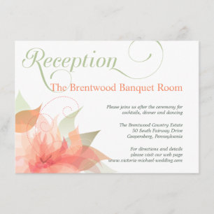 D'accompagnement Carte de réception de mariage au Jardin Floral de 