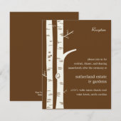 D'accompagnement Carte de Réception de Mariage aux Bouleaux - Choco (Devant / Derrière)