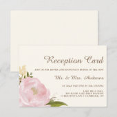D'accompagnement Carte de réception de mariage aux pivoines roses v (Devant / Derrière)