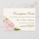 D'accompagnement Carte de réception de mariage aux pivoines roses v (Devant)