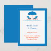 D'accompagnement Carte de réception de mariage avec chaises de plag (Devant / Derrière)