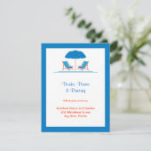 D'accompagnement Carte de réception de mariage avec chaises de plag (Debout devant)