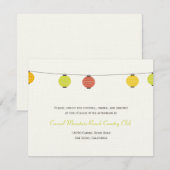 D'accompagnement Carte de réception de mariage avec lanternes suspe (Devant / Derrière)