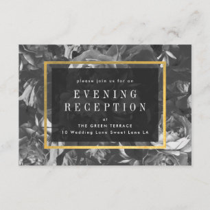 D'accompagnement Carte de réception de mariage Black Gold Rose Bouq