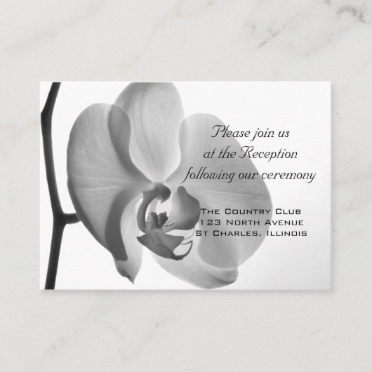 D'accompagnement Carte de réception de mariage blanc orchidée (Devant)
