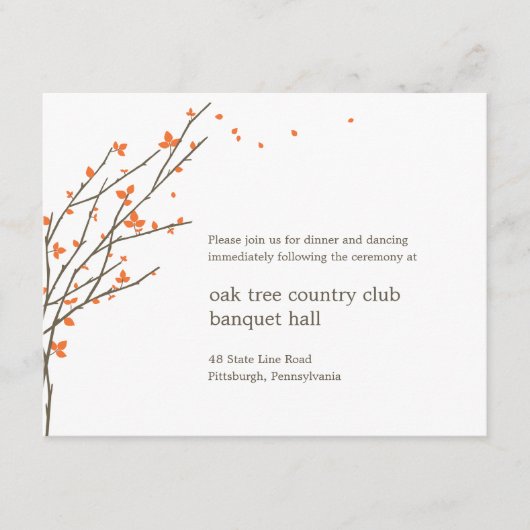 D'accompagnement Carte de réception de mariage Branches Fleuries - (Devant)