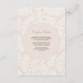 D'accompagnement Carte de Réception de Mariage Champagne Dentelle I (Dos)