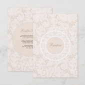 D'accompagnement Carte de Réception de Mariage Champagne Dentelle I (Devant / Derrière)