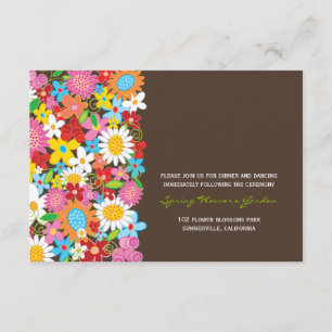 D'accompagnement Carte de réception de mariage chic avec fleurs de
