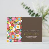 D'accompagnement Carte de réception de mariage chic avec fleurs pri (Debout devant)