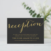 D'accompagnement Carte de réception de mariage chic or (Debout devant)
