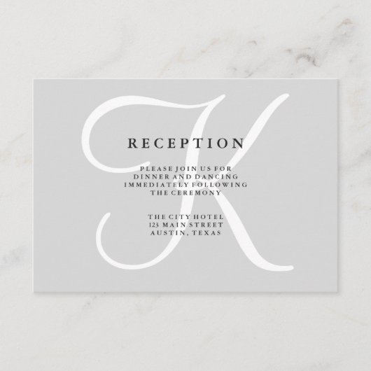 D'accompagnement Carte de réception de mariage classique en monogra (Devant)