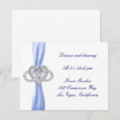 D'accompagnement Carte de réception de mariage Cœur d'infini bleu (Devant / Derrière)