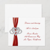 D'accompagnement Carte de réception de mariage Cœur Infini Rouge (Devant / Derrière)