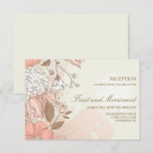 D'accompagnement Carte de réception de mariage de jardin de fleurs (Devant / Derrière)