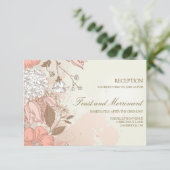 D'accompagnement Carte de réception de mariage de jardin de fleurs (Debout devant)