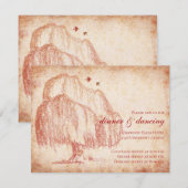 D'accompagnement Carte de réception de mariage de l'arbre de saule  (Devant / Derrière)