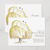 D'accompagnement Carte de réception de mariage de l'arbre de saule (Devant / Derrière)