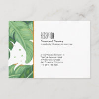Carte de réception de mariage d'été tropical