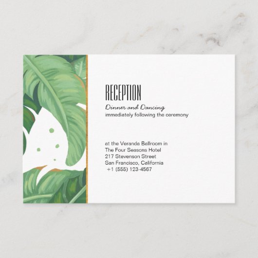 D'accompagnement Carte de réception de mariage d'été tropical (Devant)