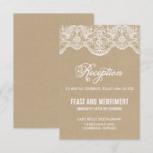 D'accompagnement Carte de réception de mariage en brocart de dentel (Devant / Derrière)