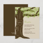D'accompagnement Carte de réception de mariage en chêne (Devant / Derrière)