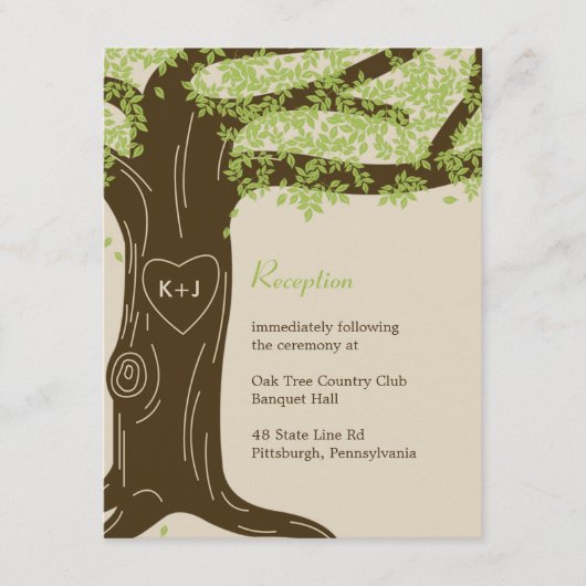 D'accompagnement Carte de réception de mariage en chêne (Devant)
