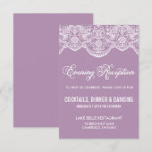 D'accompagnement Carte de réception de mariage en dentelle de broca (Devant / Derrière)