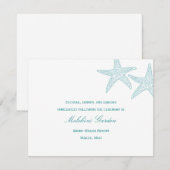 D'accompagnement Carte de réception de mariage étoile de mer - Turq (Devant / Derrière)