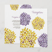 D'accompagnement Carte de Réception de Mariage Fleur de Dahlia Viol (Devant / Derrière)