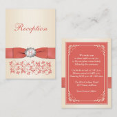 D'accompagnement Carte de réception de mariage floral au champagne  (Devant / Derrière)