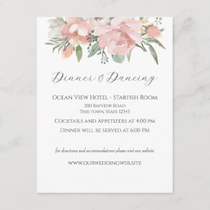 D'accompagnement Carte de réception de mariage Floral Beach