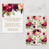 D'accompagnement Carte de réception de mariage - Floral Bourgogne, (Devant / Derrière)