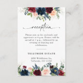 D'accompagnement Carte de réception de mariage floral de la Bourgog (Devant)