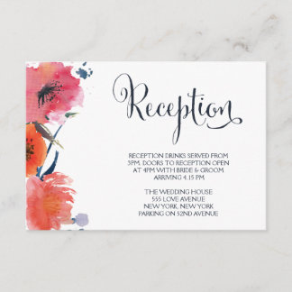 D'accompagnement Carte de réception de mariage floral de la marine