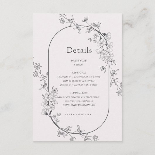 D'accompagnement Carte De Réception De Mariage Floral Moderne (Devant)