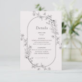 D'accompagnement Carte De Réception De Mariage Floral Moderne (Debout devant)