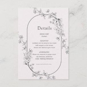 D'accompagnement Carte De Réception De Mariage Floral Moderne