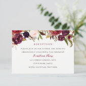 D'accompagnement Carte de réception de mariage floral rouge Bourgog (Debout devant)