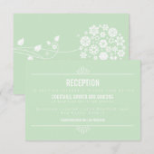 D'accompagnement Carte de réception de mariage florale moderne vert (Devant / Derrière)