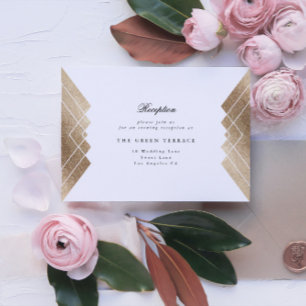 D'accompagnement Carte de réception de mariage Géométrique White Go
