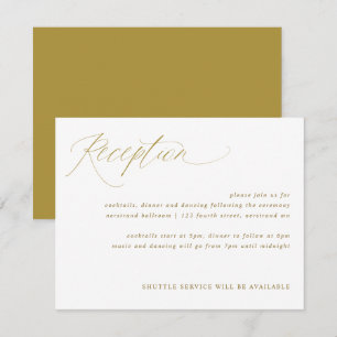 D'accompagnement Carte de réception de mariage Gold Elegant Calligr