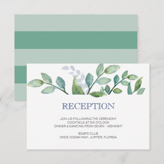 D'accompagnement Carte de réception de mariage GREENERY (Devant / Derrière)