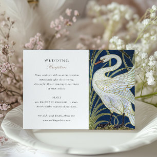 D'accompagnement Carte de réception de mariage inspirée du cygne
